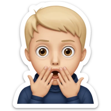 Shocked with hand over mouth with large eyes sticker