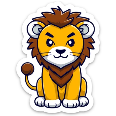 nasty lion looking sideways with mean fierce expression sticker
