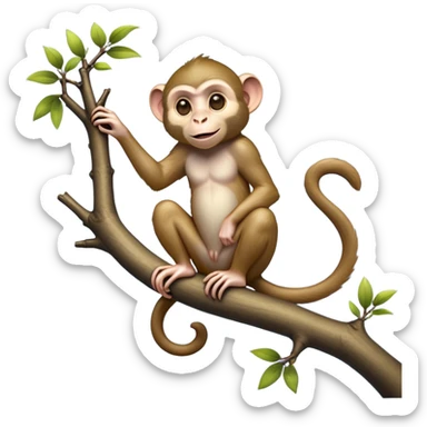 cinematic-Macaques-realistic-full-body-sitting-emoji,-slim-agile-frame-poised-on-a-branch,-long-tail-curled-slightly,-head-tilted-dramatically,-bright-playful-eyes-exuding-mischief,-simplified-yet-realistic-focused-features,-highly-detailed,-glowing-with-an-almost-sarcastic-glow
 sticker