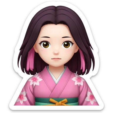 nezuko but bad and cute from demon slayer sticker