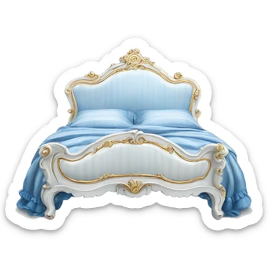 Rococo bed white and blue sticker