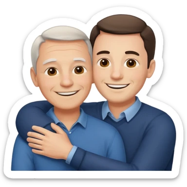father-in-law and son-in-law hugging sticker