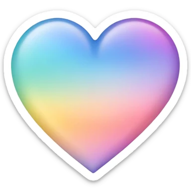 pastel colored rainbow heart sticker