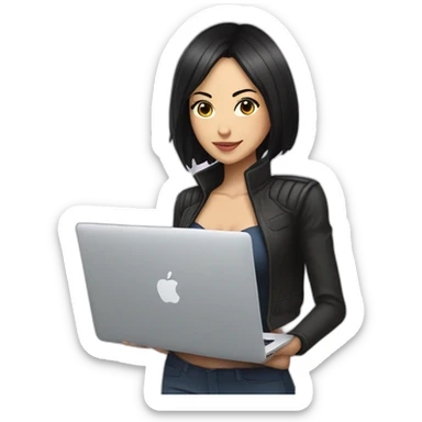 nico-robin-with-a-macbook sticker