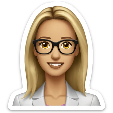 Caucasian Jessica alba with glasses  sticker