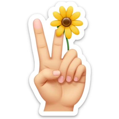 Flower middle finger sticker