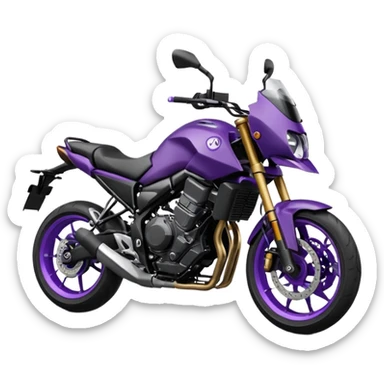 Créer un emoji copiable sur mon système iOS avec une moto mt07 noir mate / violet plus foncé que tu as et iridescent. le style de la mt07 doit être en sport. sticker