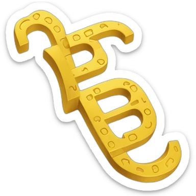 letter b composed from brackets in yellow color sticker