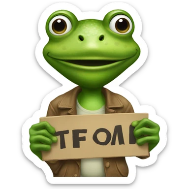Frog holding a sign saying, "you're good homie" sticker