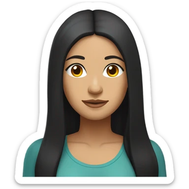 lightskin latin woman with straight long black hair wearing a yoga outfit  sticker