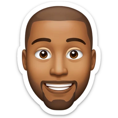 face inspired by Kanye West, smiling sticker