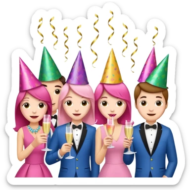 cheers spam pink champagne glases clink sticker