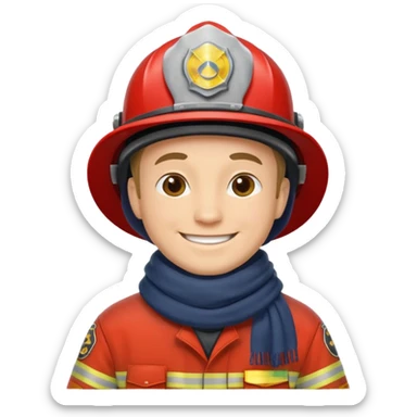 Fireman with scarf 
 sticker