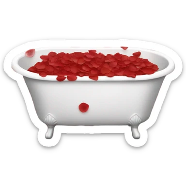 Tub with rose petals red sticker