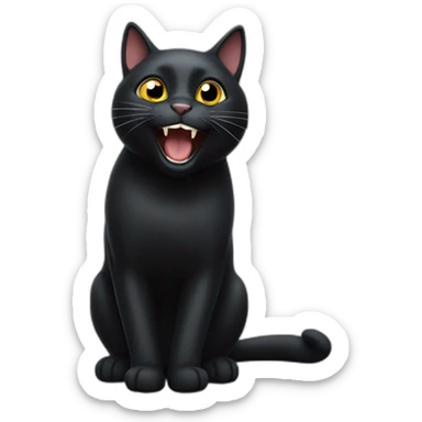 Ecstatic black cat sticker