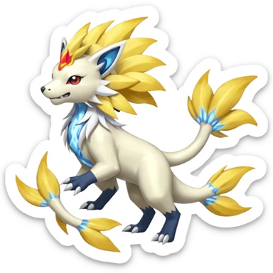 Manectric-Solgaleo-Electrike-Furfrou-koi-Fakemon-fusion, full body sticker