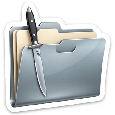  file folder with knife picture  sticker