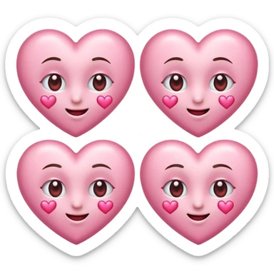 Generate luxe silk satin look emoji sets about love at first sight using baby pink and white colour.  sticker