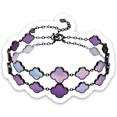 Van Cleef Vintage Alhambra bracelet in Mother of pearl purple sticker