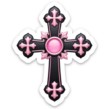 soft cute black pink goth cross , no woman sticker