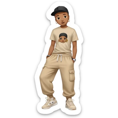 Hiphop dancer, with cute big pants, sneakers, and t-shirt. sticker