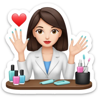 Brunette a manicure at nail salon wind club and I love it when I love it  sticker