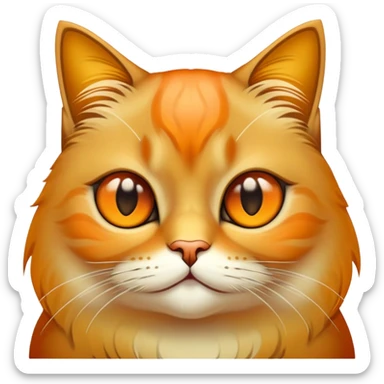 gato persa naranja gordo sticker