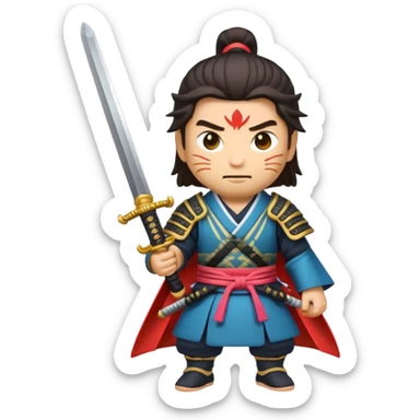 Make me a samurai emoji holding a sword. sticker