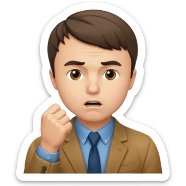 Charlie Kirk holding fist over mouth sticker