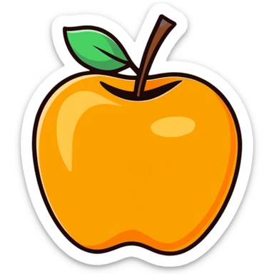 amber colored apple sticker