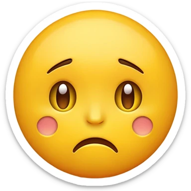 Yellow emoji with disappointment on face  sticker