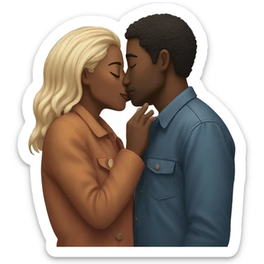 two people kissing eachother sticker