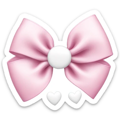 a light pink bow with white hearts  sticker