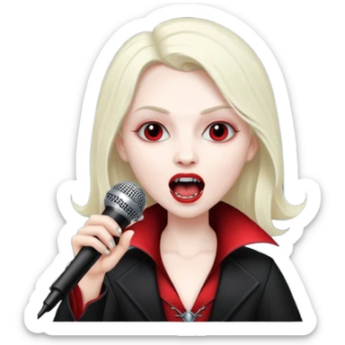 vampire singing with mic  sticker
