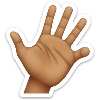 Brown hand holding up W with fingers  sticker
