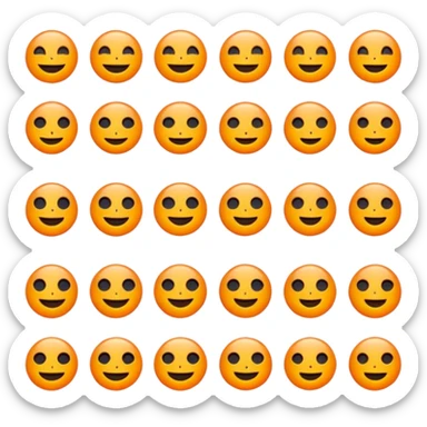 Minimalist flat emoji icon set, bright vivid orange symbols (#FF6200 or #FF8C00) on pure black background (#000000), sharp clean edges, no gradients, no shadows, high contrast, simple geometric shapes, modern UI icon style like Telegram stickers or Discord emojis sticker