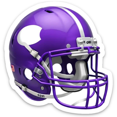 College football player helmet in perple color sticker
