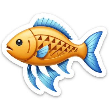 Fish bone sticker