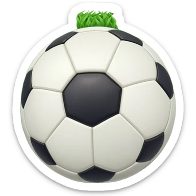 Cinematic Realistic image of a soccer ball resting on a lush, manicured field, rendered with detailed panel textures and crisp stitching, bathed in soft, natural lighting that highlights its timeless athletic appeal sticker
