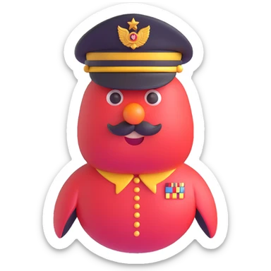 Tomato wearing Napoleon's cocked hat and military officer uniform sticker