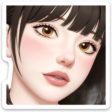 blushing girl portrait close-up sticker