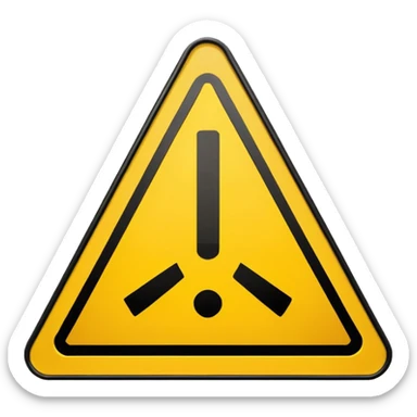 a large ⚠️ with tons of detailed lighting and attention to detail with no background sticker