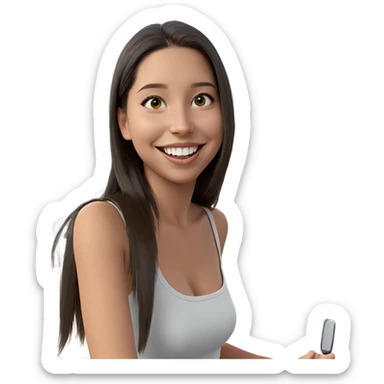 happy girl with a car sticker