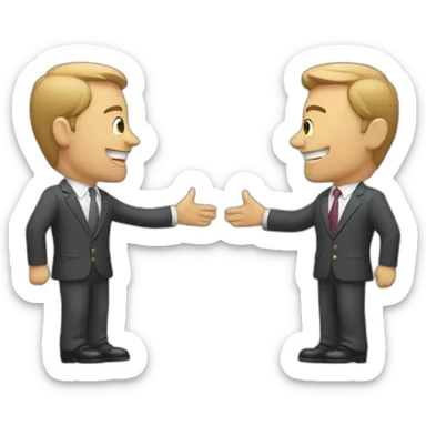 2 businessman greeting an accord  sticker