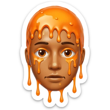 man coved in melting plastic sticker