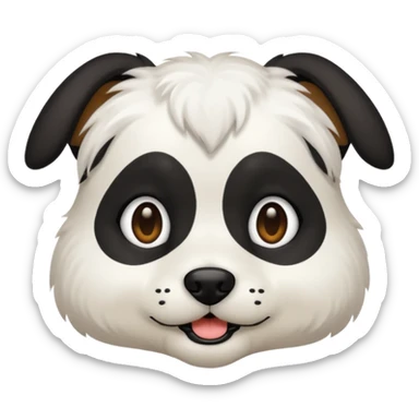 dog white with black face and shor hair sticker