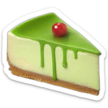 matcha cheesecake piece sticker