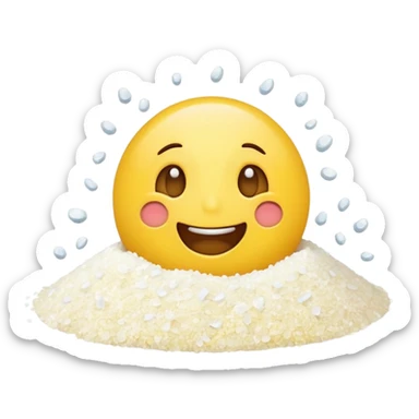 Excited emoji with a pile of salt  sticker
