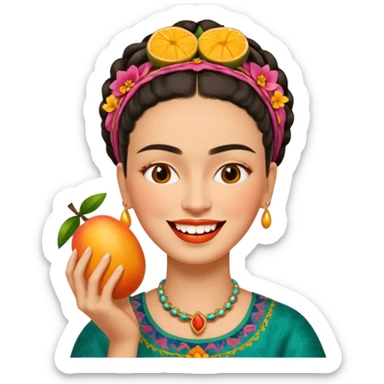 Frida Kahlo eats sticker
