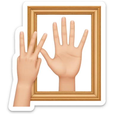 fingers making a frame gesture, photographer framing sticker